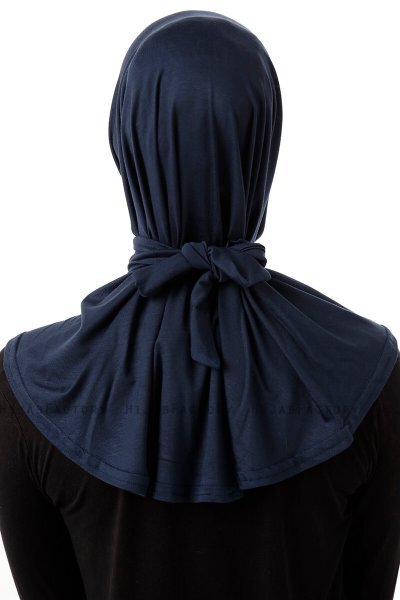 Sportif Plain - Navy Blue Practical Viskos Hijab