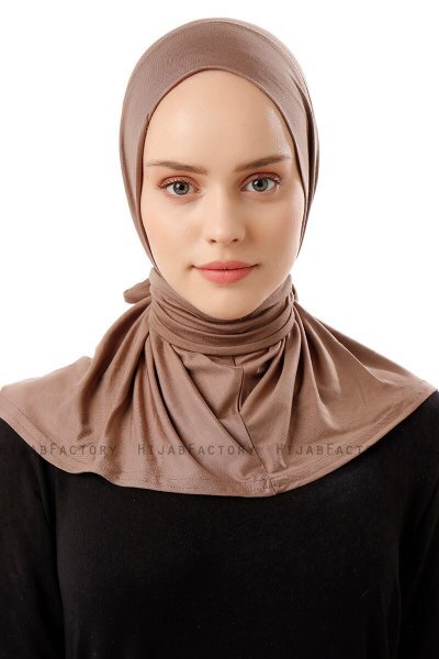 Sportif Plain - Dark Taupe Practical Viskos Hijab