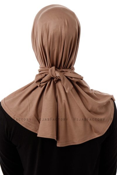 Sportif Plain - Dark Taupe Practical Viskos Hijab