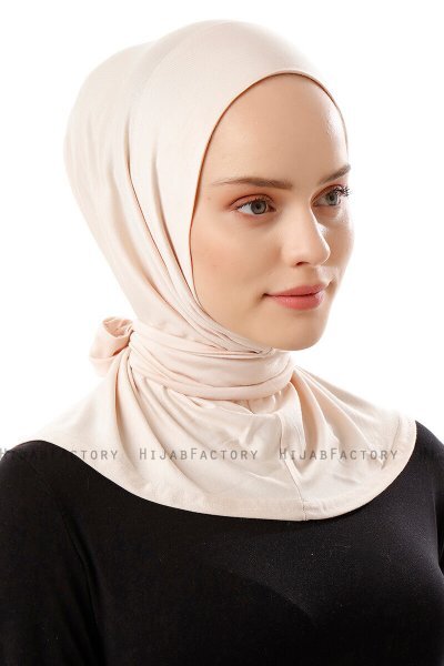 Sportif Plain - Beige Practical Viskos Hijab