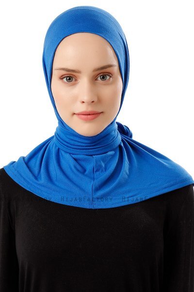 Sportif Plain - Blue Practical Viskos Hijab
