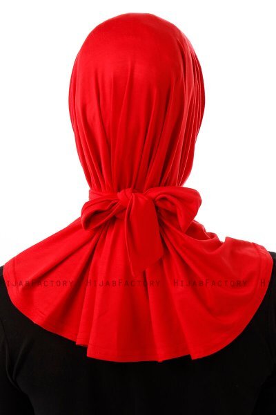 Sportif Plain - Red Practical Viskos Hijab