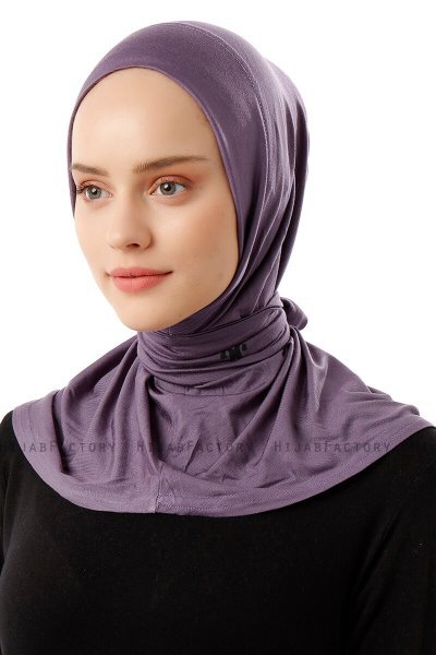 Sportif Plain - Dark Purple Practical Viskos Hijab