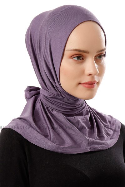 Sportif Plain - Dark Purple Practical Viskos Hijab