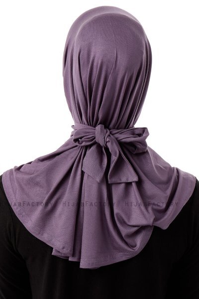 Sportif Plain - Dark Purple Practical Viskos Hijab