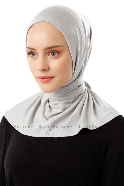 Sportif Plain - Light Grey Practical Viskos Hijab