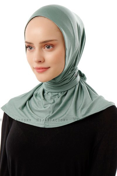 Sportif Plain - Green Practical Viskos Hijab