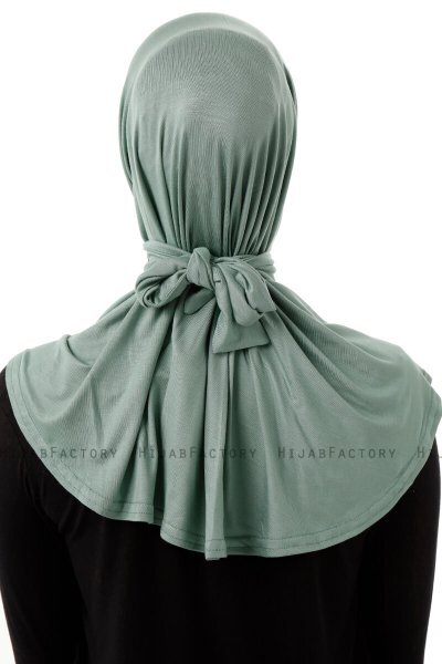 Sportif Plain - Green Practical Viskos Hijab