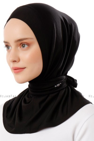 Sportif Cross - Black & Light Grey Practical Viskos Hijab