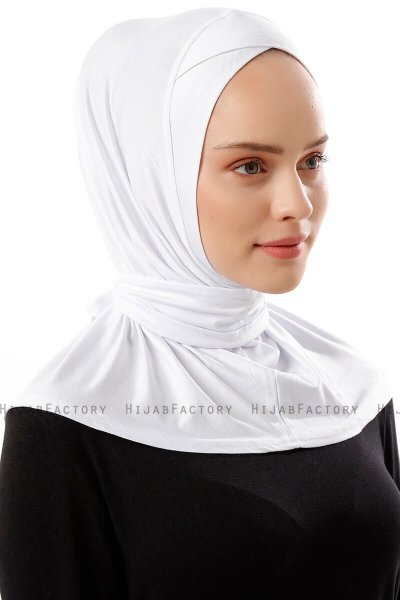 Sportif Cross - White Practical Viskos Hijab