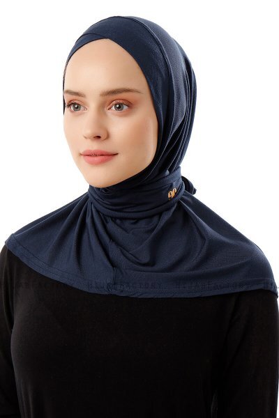 Sportif Cross - Navy Blue Practical Viskos Hijab