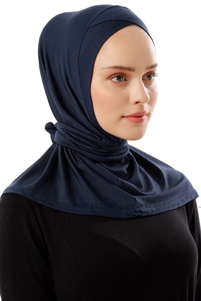 Sportif Cross - Navy Blue Practical Viskos Hijab