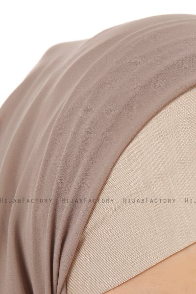 Alara Plain - Light Taupe One Piece Chiffon Hijab