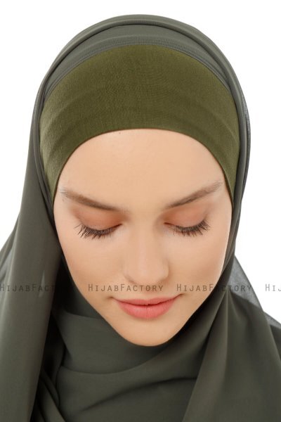Alara Plain - Khaki One Piece Chiffon Hijab