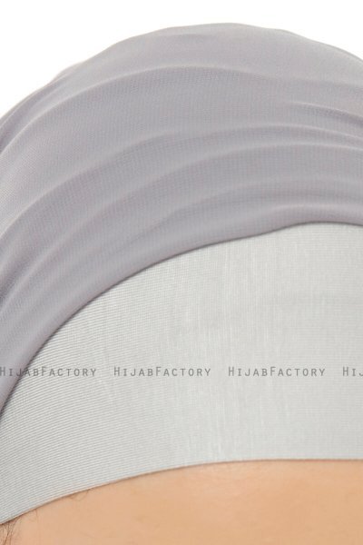 Alara Plain - Dark Grey One Piece Chiffon Hijab