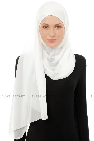 Alara Cross - Creme One Piece Chiffon Hijab