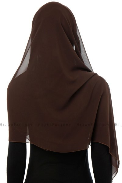 Alara Cross - Brown One Piece Chiffon Hijab