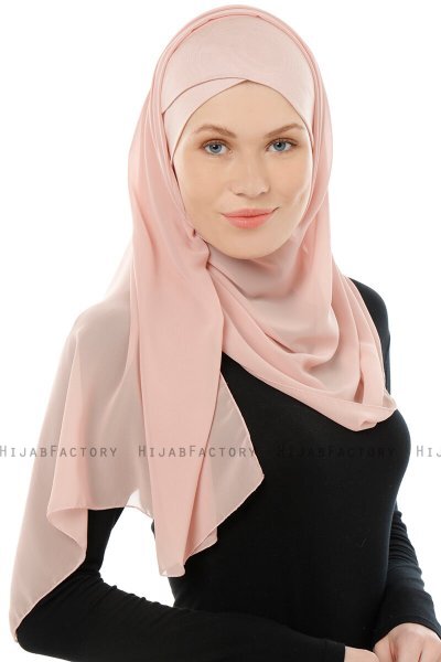 Alara Cross - Dusty Pink One Piece Chiffon Hijab