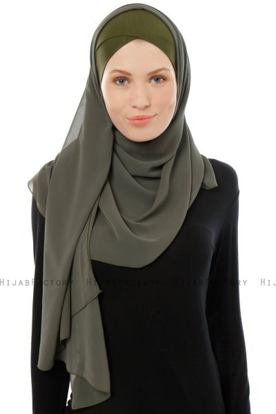 Alara Cross - Khaki One Piece Chiffon Hijab