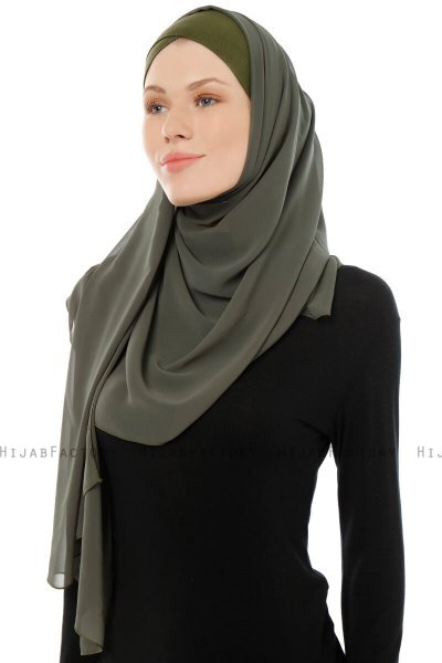 Alara Cross - Khaki One Piece Chiffon Hijab