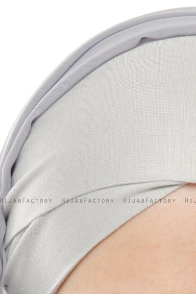 Alara Cross - Light Grey One Piece Chiffon Hijab