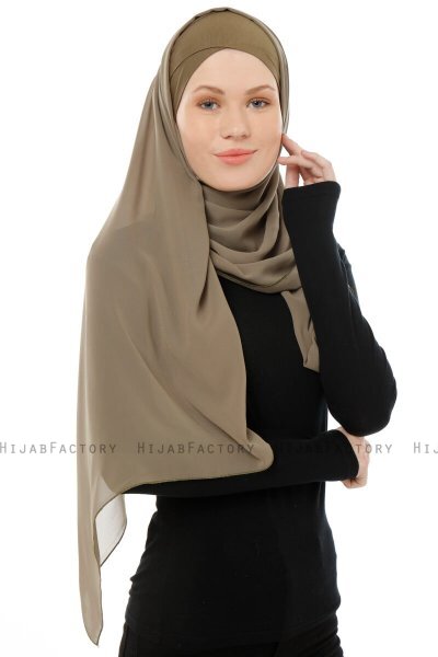 Alara Cross - Olive One Piece Chiffon Hijab