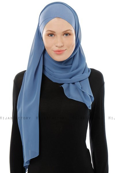 Alara Cross - Indigo One Piece Chiffon Hijab