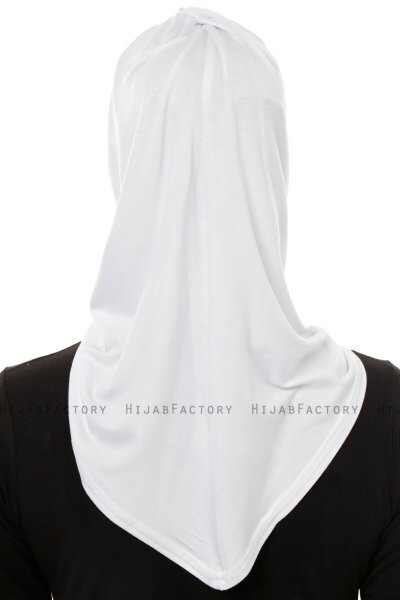 Isra Plain - White One-Piece Viskos Hijab