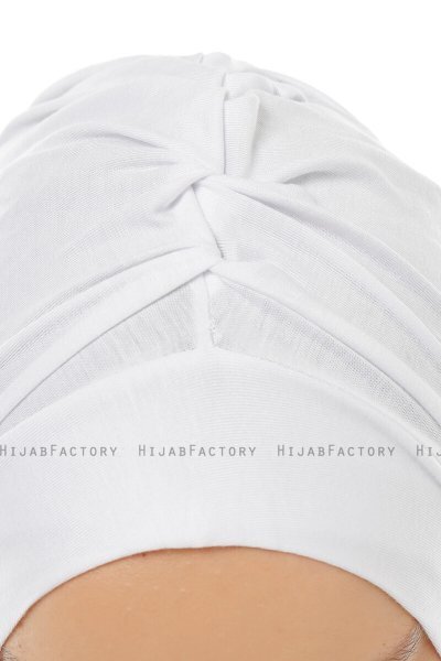 Isra Plain - White One-Piece Viskos Hijab