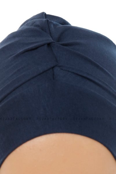 Isra Plain - Navy Blue One-Piece Viskos Hijab