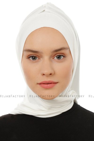 Isra Plain - Creme One-Piece Viskos Hijab