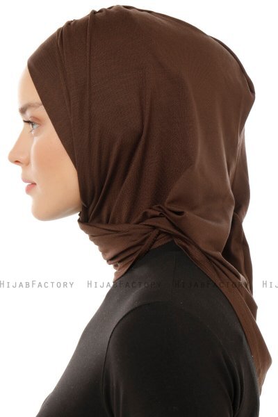 Isra Plain - Brown One-Piece Viskos Hijab