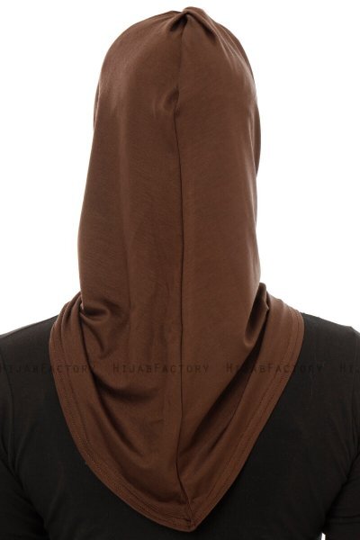 Isra Plain - Brown One-Piece Viskos Hijab