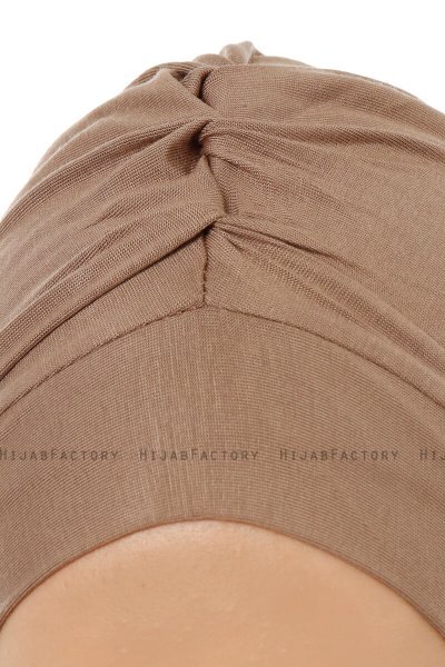 Isra Plain - Dark Taupe One-Piece Viskos Hijab