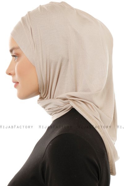 Isra Plain - Light Taupe One-Piece Viskos Hijab