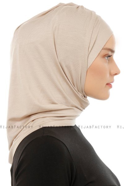 Isra Plain - Light Taupe One-Piece Viskos Hijab