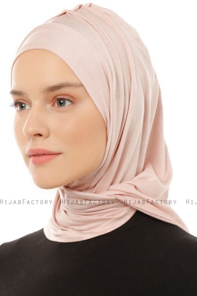 Isra Plain - Dusty Pink One-Piece Viskos Hijab