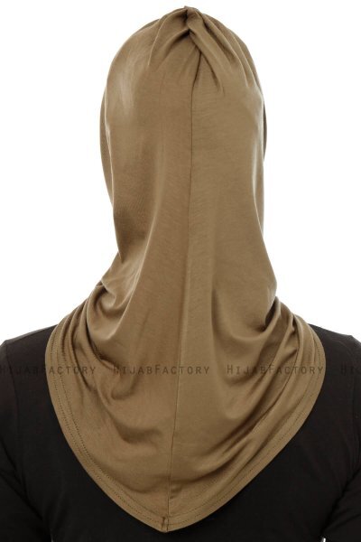Isra Plain - Khaki One-Piece Viskos Hijab