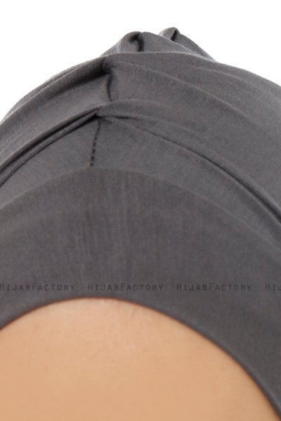Isra Plain - Dark Grey One-Piece Viskos Hijab