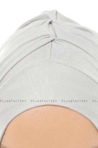 Isra Plain - Light Grey One-Piece Viskos Hijab