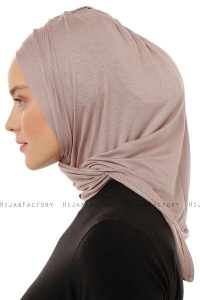 Isra Plain - Stone Grey One-Piece Viskos Hijab