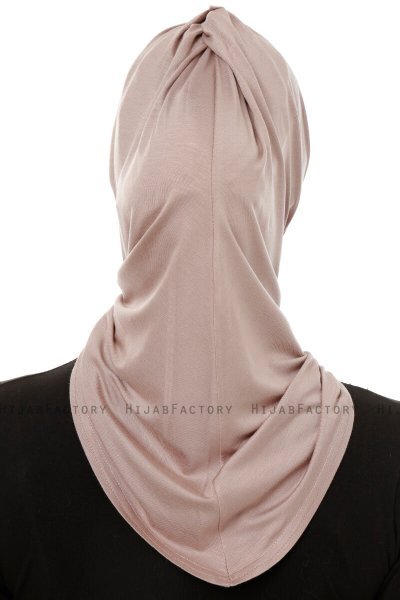 Isra Plain - Stone Grey One-Piece Viskos Hijab