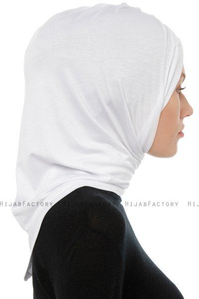Isra Cross - White One-Piece Viskos Hijab