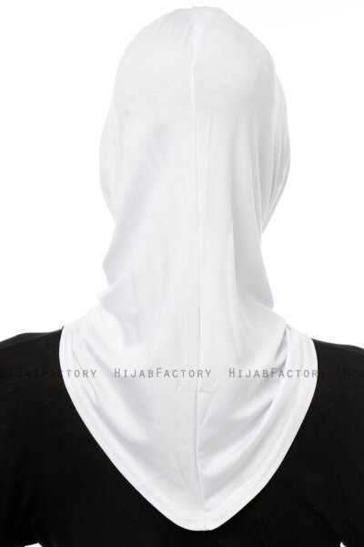 Isra Cross - White One-Piece Viskos Hijab