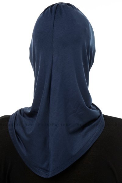 Isra Cross - Navy Blue One-Piece Viskos Hijab