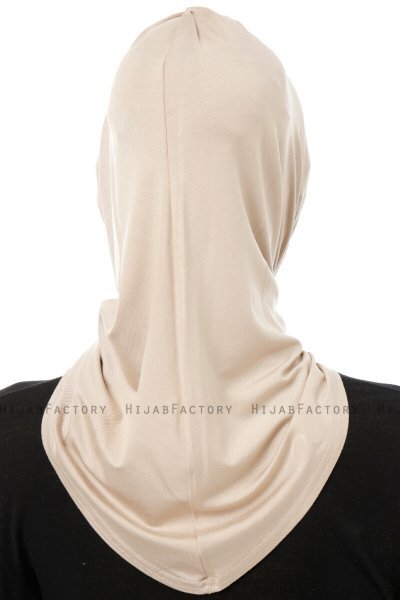 Isra Cross - Light Taupe One-Piece Viskos Hijab