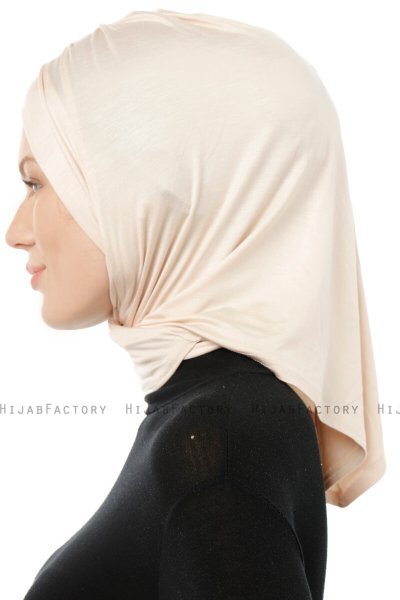 Isra Cross - Beige One-Piece Viskos Hijab