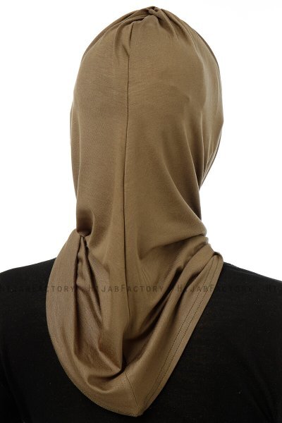 Isra Cross - Khaki One-Piece Viskos Hijab