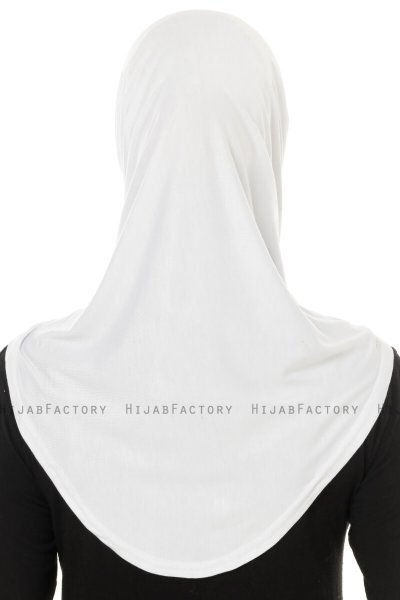 Hanfendy Plain Logo - White One-Piece Hijab