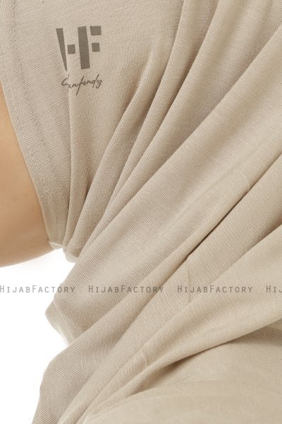 Hanfendy Plain Logo - Light Taupe One-Piece Hijab